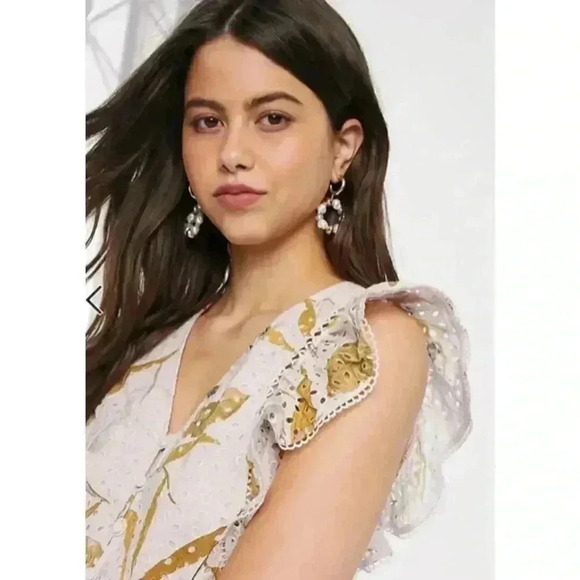 Ted Baker Adaale Cabana Ruffled Button Front Top - Picture 3 of 16